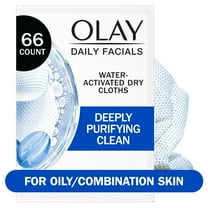 Olay Daily Facials Deeply Purifying Cleansing Cloths Fragrance-Free Makeup Remover Wipes, 66 Count