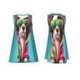 thumbnail image 7 of Lsque Colorful Sunglasses Dog Pattern Summer Dresses for Women – Sleeveless T-Shirt Swing Sundress, Perfect for the Beach and Casual Days, 7 of 7