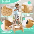 thumbnail image 3 of Wooden Step Stool for Kids, 300 LBS Capacity with Non-Slip Pads and Handles,  Stool for Bathroom & Kitchen, 3 of 8