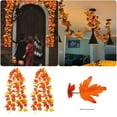 thumbnail image 2 of 2-Pack Artificial Maple Leaf Fall Garland - Autumn Hanging Vine Decor for Thanksgiving, Wedding Parties, and Christmas Seasonal Home Decor,Orange, 2 of 7