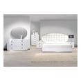 thumbnail image 2 of Best Master France Faux Leather Queen Platform Bed in White High Gloss, 2 of 3
