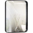 thumbnail image 1 of 30x40cm Metal Black Frame Mirror for Bathroom | Brushed Rectangular Rounded Corner Vanity | 2" Deep Set Design Small Wall Mirrors Decorative, 1 of 5