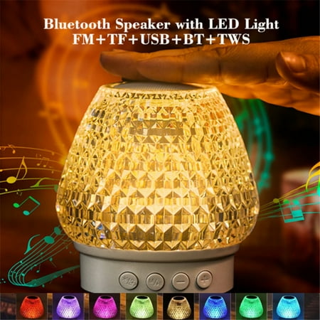 

LED Portable Bluetooth Speakers with Lights Night Light Waterproof Speakers Color Change Bluetooth Speaker Mic TF Card T WS Support FM+TF+USB+BT+T WS for IPhone Samsung Gaming Christmas