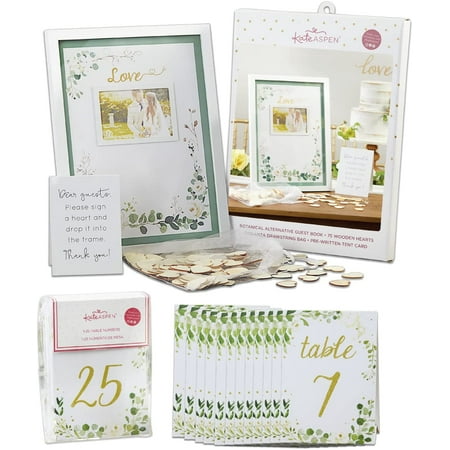 Kate Aspen Botanical Garden Wedding Guest Book Alternative & Table Numbers (1-25), Decors for Wedding, Bridal Shower & Anniversary Party