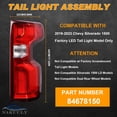 thumbnail image 2 of Conjunto de luces traseras Nakuuly Chevy Silverado 2019-2023 LED derecho, 2 of 7