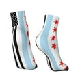 thumbnail image 2 of Breathable Athletic Socks Us Thin Blue Line Flag Of Chicago Cushioned Quarter Socks for Men Women, 2 of 7