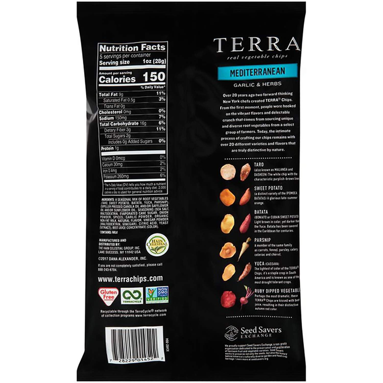 Hain Celestial Group Terra Real Vegetable Chips, 5 oz