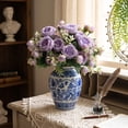 thumbnail image 4 of Artificial Peonies Silk Flowers, Pink Faux Peony Bouquet Florals Arrangements for Farmhouse Home Boho Wedding Table Centerpiece, Fake Plastic Flower Bulk for Vase Decoration, 4 of 6