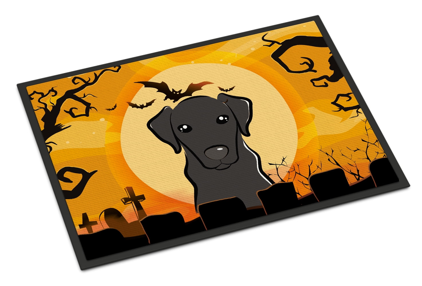 Halloween Black Labrador Door Mat
