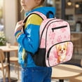 thumbnail image 3 of HUIACONG Pink Angel Corgi Print Kids Backpack for Girls Age 3-9, 13.5 Inch Water Resistant School Bookbag, Lightweight Adjustable Padded Straps Multi Pocket Daypack for Travel Camping, 3 of 7