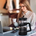 thumbnail image 3 of Cafetera French Press RAINBEAN de vidrio grande de 1 litro para viajes, 3 of 9