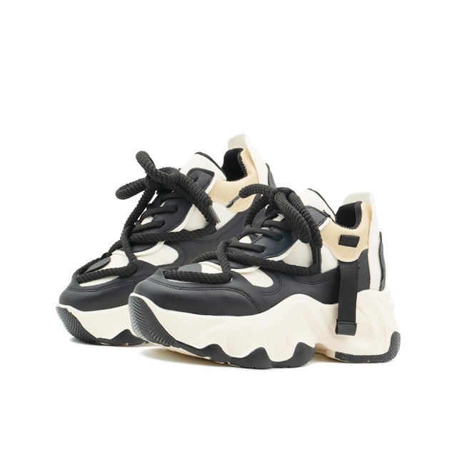 Tenis Para Dama Suela Chunky Moda Ligeros Color Negro 22-26 negro 24