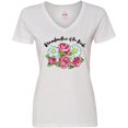 thumbnail image 3 of Inktastic Grandmother of the Bride Roses and Daisies Women's V-Neck T-Shirt, 3 of 5