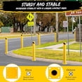 thumbnail image 4 of Telyswee 1pcs 2pcs Safety Bollard Post, 42" Height Steel Bollard Post, 4.5" Diameter Security Traffic Barrier Post, Yellow Steel Bollard for Warehouse Parking Lot, 4 of 7
