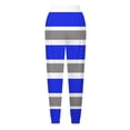 thumbnail image 4 of Puntoco Moda Casual Para Mujer Bolsillos Estampados A Rayas Cintura Elástica Con Cordón Leggings Pantalones Deportivos Pantalones Azul M, 4 of 5