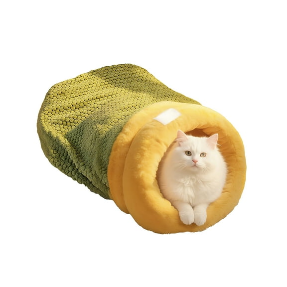 JoyMoreToys Pet Sleeping Bag for Indoor Pet, Cozy Winter Sleeping Bags, Soft Plush Self Warm Pet Bed Cave, Pet Hideaway Calming Bed, for Kittens Puppies