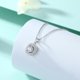 thumbnail image 4 of Colgante circular chapado en plata para mujer con piedra de cristal central, 4 of 5
