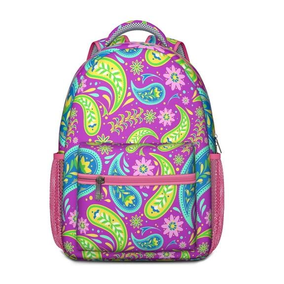 Colorful Vibrant Paisley Design Backpack - Waterproof & Durable Bookbag with Organized Storage