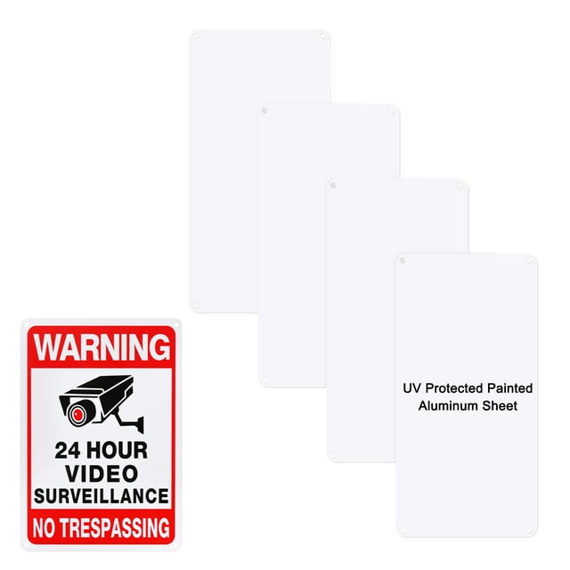 Uxcell 4-Pack Letreros Metálicos Blancos en Blanco 4x8 Pulgadas Hoja de Aluminio Pintado Letreros en Blanco para Manualidades/Jardín/Exteriores Grosor 0.03 Pulgadas