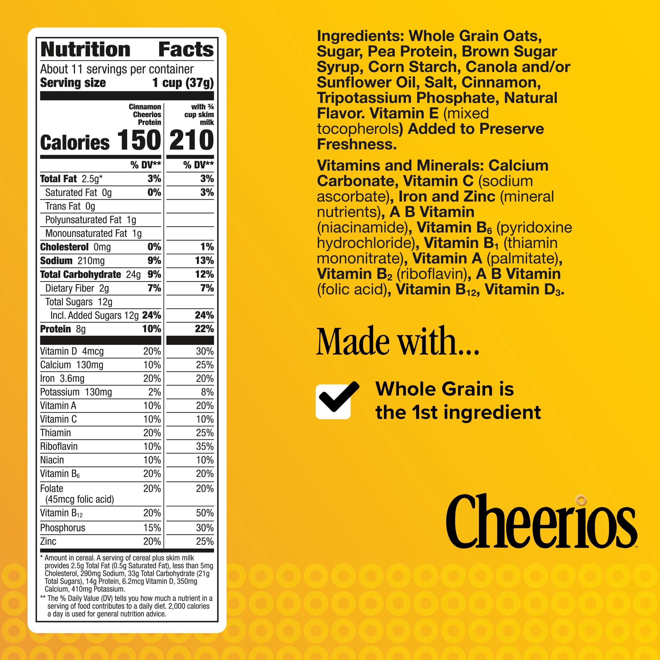 Cheerios Protein Cereal, Cinnamon, 8g Protein, Family Size, 15 oz