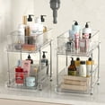 2-Tier Bathroom Organizer with Dividers, Clear Under Sink and Pull-Out ...