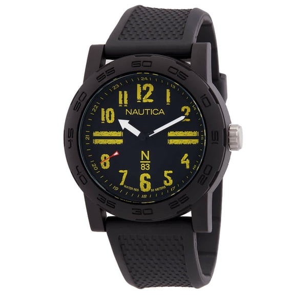 Nautica Ayia Triada Black PU Mens Watch
