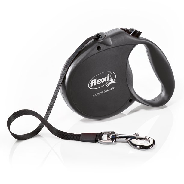 Flexi Retractable Dog Leash (Tape), 16 ft, Large, Black