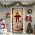 thumbnail image 1 of Christmas Door Cover Swag Hanging Banner, 3D Visual Background Wall Decoration for Holiday, Winter Year Round, Polyester Fabric, 73x35 Inches, Easy Install for Indoor Outdoor, 1 of 8