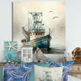 thumbnail image 2 of Designart Fisherman'S Boat On The Ocean II Canvas Wall Art, 2 of 5