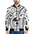 thumbnail image 3 of Chaqueta con cremallera maorí en blanco y negro para hombres y niños, sudadera de gran tamaño con estampado 3D, chaquetas bomber de manga larga para primavera y otoño, 3 of 5