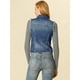 thumbnail image 5 of Chaleco Vaquero Allegra K Lavado Reversible para Mujer Azul L, 5 of 6