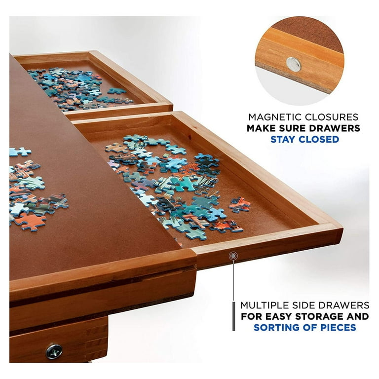 JUMBL Jumbl 1500-Piece Puzzle Board W/Mat, 27” X 35” Wooden Jigsaw
