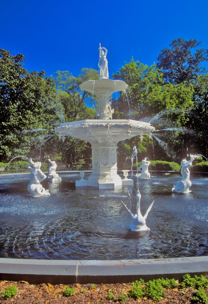 Forsyth Park Fountain in historic Savannah Savannah Georgia Poster