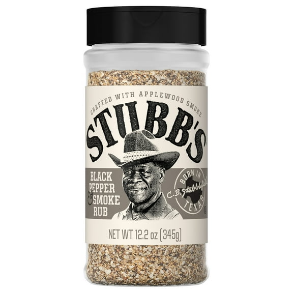 Stubb's Black Pepper & Smoke Rub, 12.2 oz Bottle