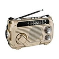 thumbnail image 1 of FM AM SW Radio Solar Charging Emergency Radios Receiver Gold, 1 of 3