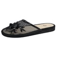 thumbnail image 6 of Dakaela Women's Fishnet Mesh Flat Sandals Closed Toe Slip on Mule Slides with Flower Backless Loafers Summer Shoes Size 6-9, 6 of 8