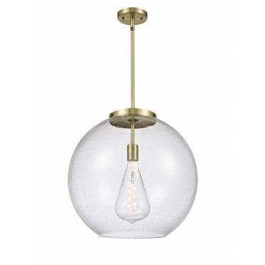 221-1S-AB-G124-18-Innovations Lighting-Athens - 1 Light Pendant In Industrial Style-18.38 Inches Tall and 17.75 Inches Wide-Antique Brass Finish-Seedy