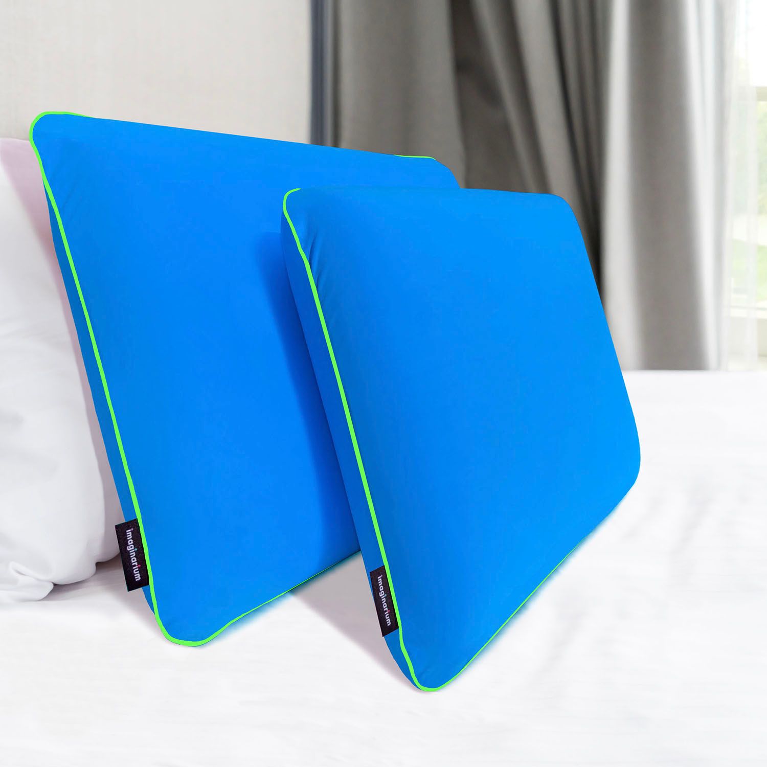 Imaginarium Memory Foam Fun Pillow, Standard/Queen, Blue, 2-Pack photo 3