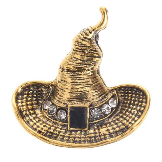 Broche de sombrero de bruja de cristal Broche de ropa de moda Broche de cuello creativo Accesorio de disfraz