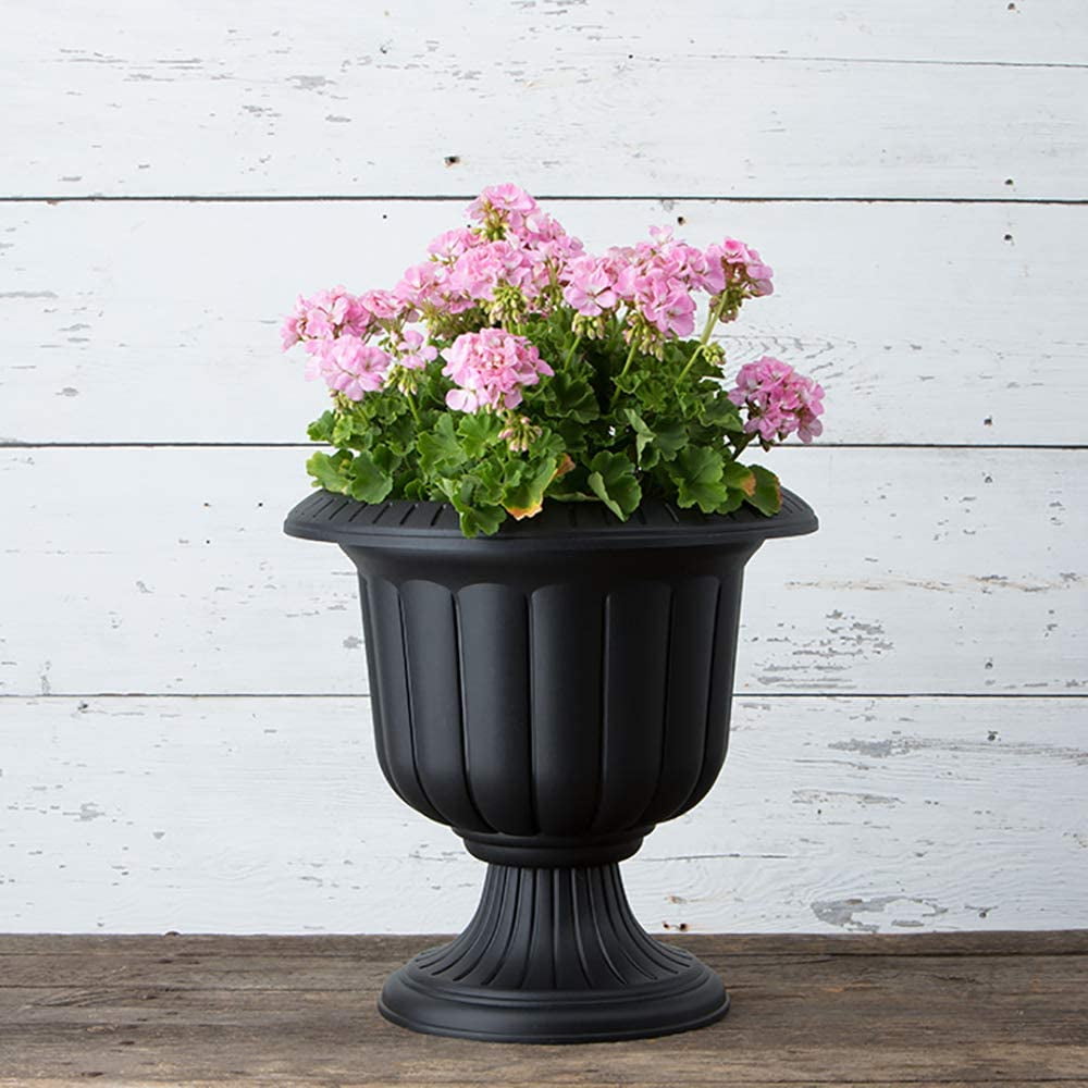 Root & Vessel Classic Urn Planter, Black, 19"