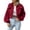 Wine, variant on Womens Cropped Corduroy Jacket Loose Button Down Puff Sleeve Shacket Coat Wine S(S)