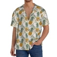 thumbnail image 3 of Fotbe Fruit Pineapples print Short Sleeve Button Down Shirts for Men Casual Summer Beach Wrinkle Free Shirt-Large, 3 of 7