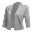 thumbnail image 3 of FOLUNSI Women's 3/4 Sleeve Cropped Cardigans Sweaters Jackets Open Front Short Shrugs for Dresses, 3 of 5