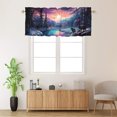 thumbnail image 2 of Wolf Window Curtain Valances Magical Starry Night Moon Star Purple Misty Forest Rod Pocket Window Valance for Living Room Bathroom Bedroom Kitchen 54 by 18 in, 1 Panel, 2 of 6