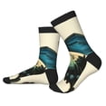 thumbnail image 2 of KLL Blue Black Butterfly Art Print Cool Socks Men's Women's Crew Socks Funny Crazy Novelty Stockings, 2 of 7