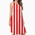thumbnail image 2 of Aesthetic Red And White Vertical Casual Sleeveless Loose Sundress Dress For Women Summer Dress Daily Woman, 2 of 4