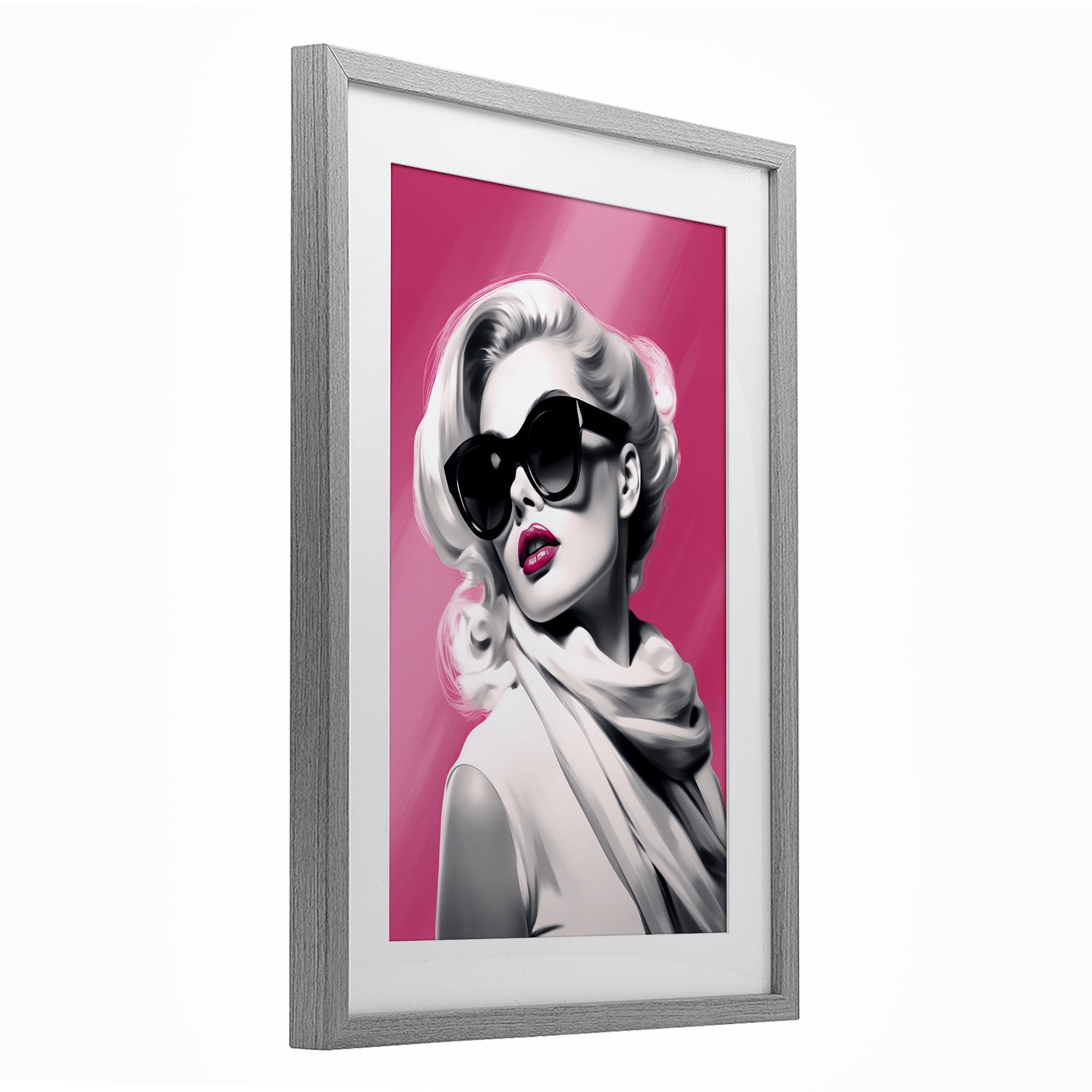 Stupell Industries Vintage Retro Chic Portrait Gray Framed Print Under Glass, design by Andrea Haase