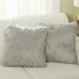 Faux Shearling Bed Rest Pillow Gray - Room Essentials™