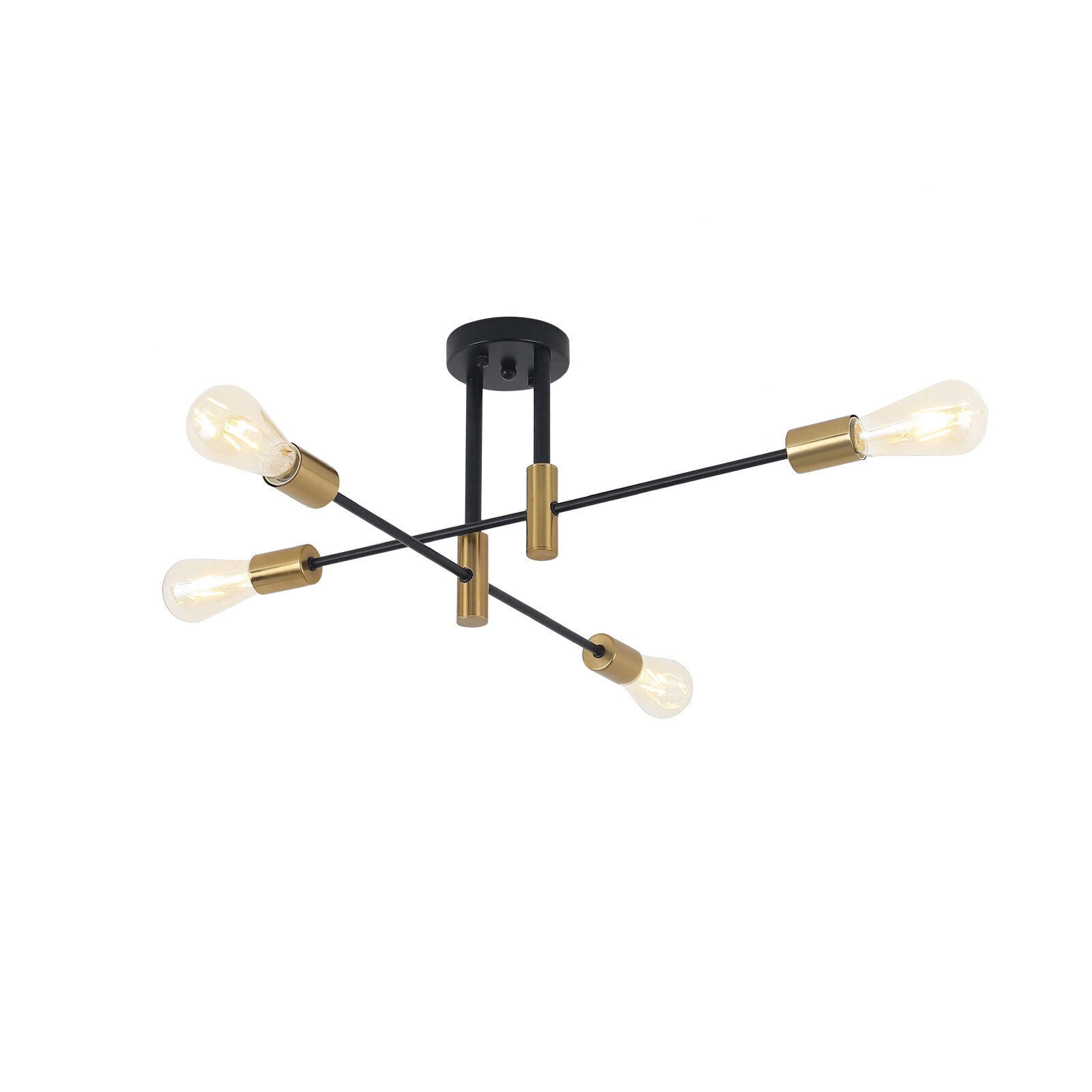 Miumaeov Modern Sputnik Chandelier Ceiling Light Fixture Pendant Lamp for Living Room Bedroom Dining Room Black + Copper