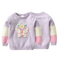 thumbnail image 1 of Chandail en Tricot Torsadé Papillon pour Filles Tout-Petits 1-7 Ans, chandail en Coton d'Hiver pour Enfants, Chandail à Manches Longues Col Rond pour Bébé, 1 of 8